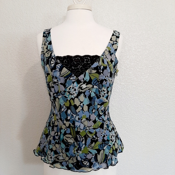 ⭐️$5/20 Sigrid Olsen Floral Print Sleeveless Blouse Size 6 - Picture 1 of 11